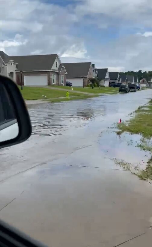 Griffin Estates - water flowing down street